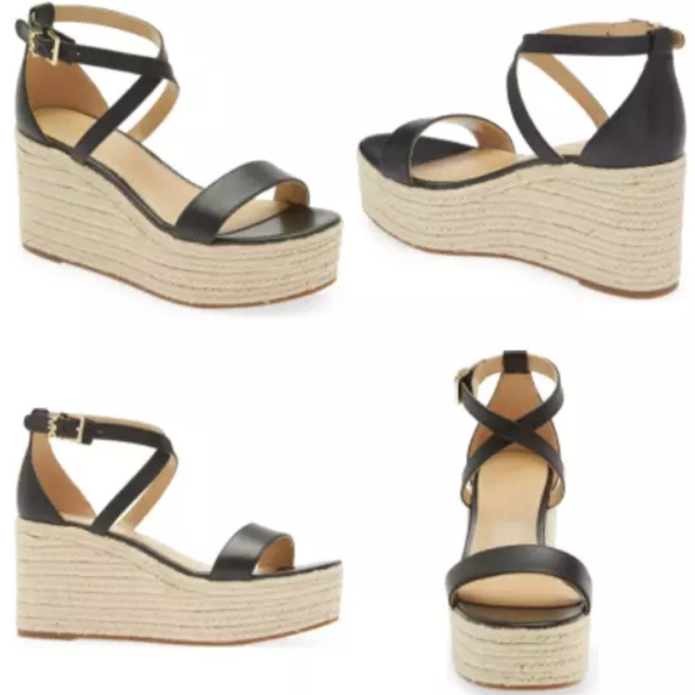 Michael Kors Black Espadrille Platform Sandals